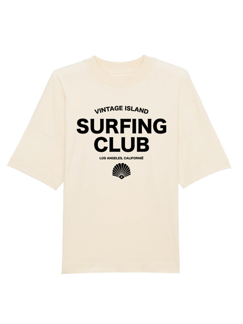 Crewneck Oversized T-shirt Surfing Club Black - Offwhite
